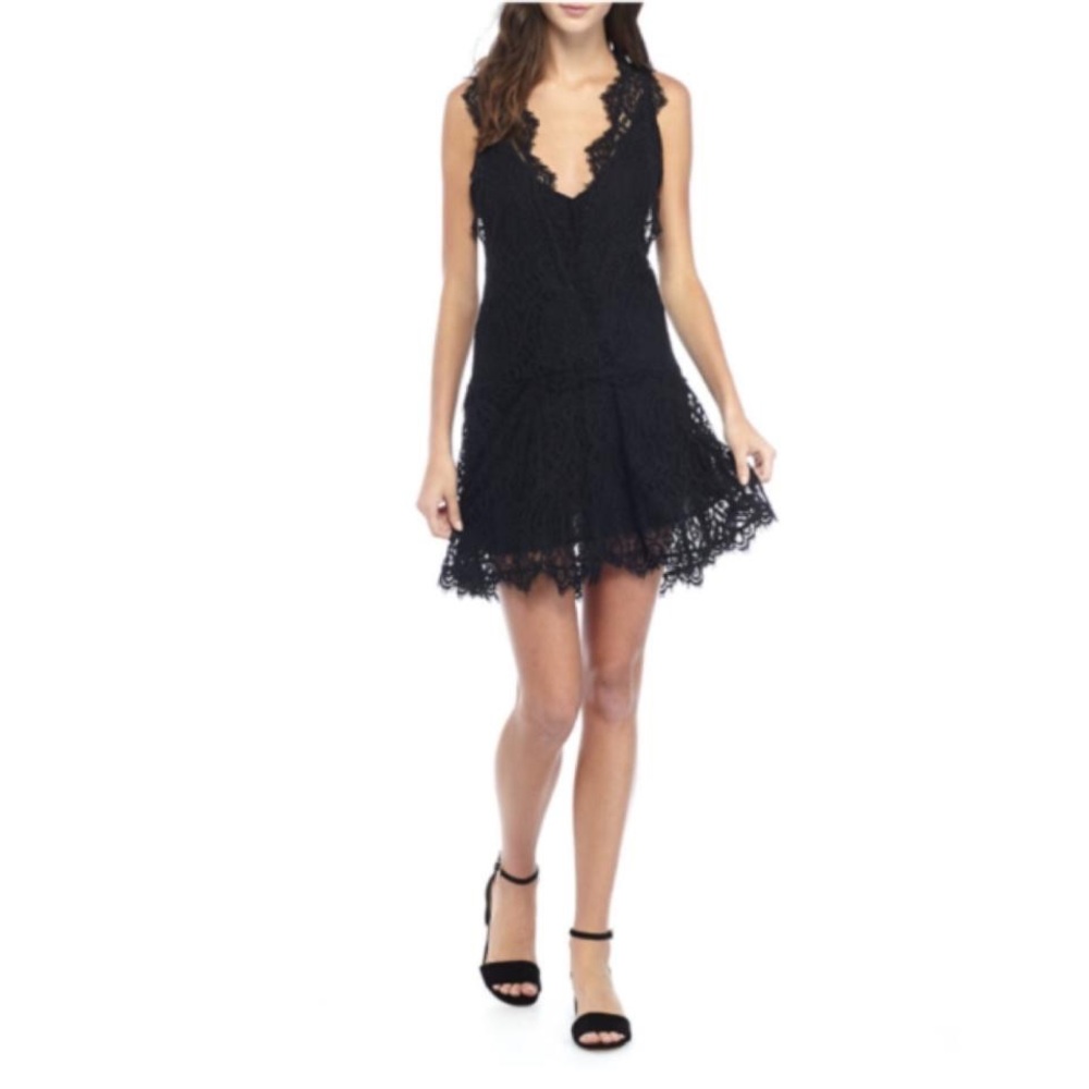 NWT Free People Heart in Two Lace Dress, Black XS